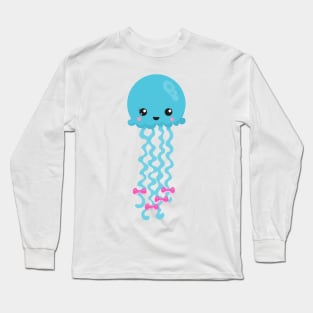 Cute Jellyfish, Little Jellyfish, Blue Jellyfish Long Sleeve T-Shirt